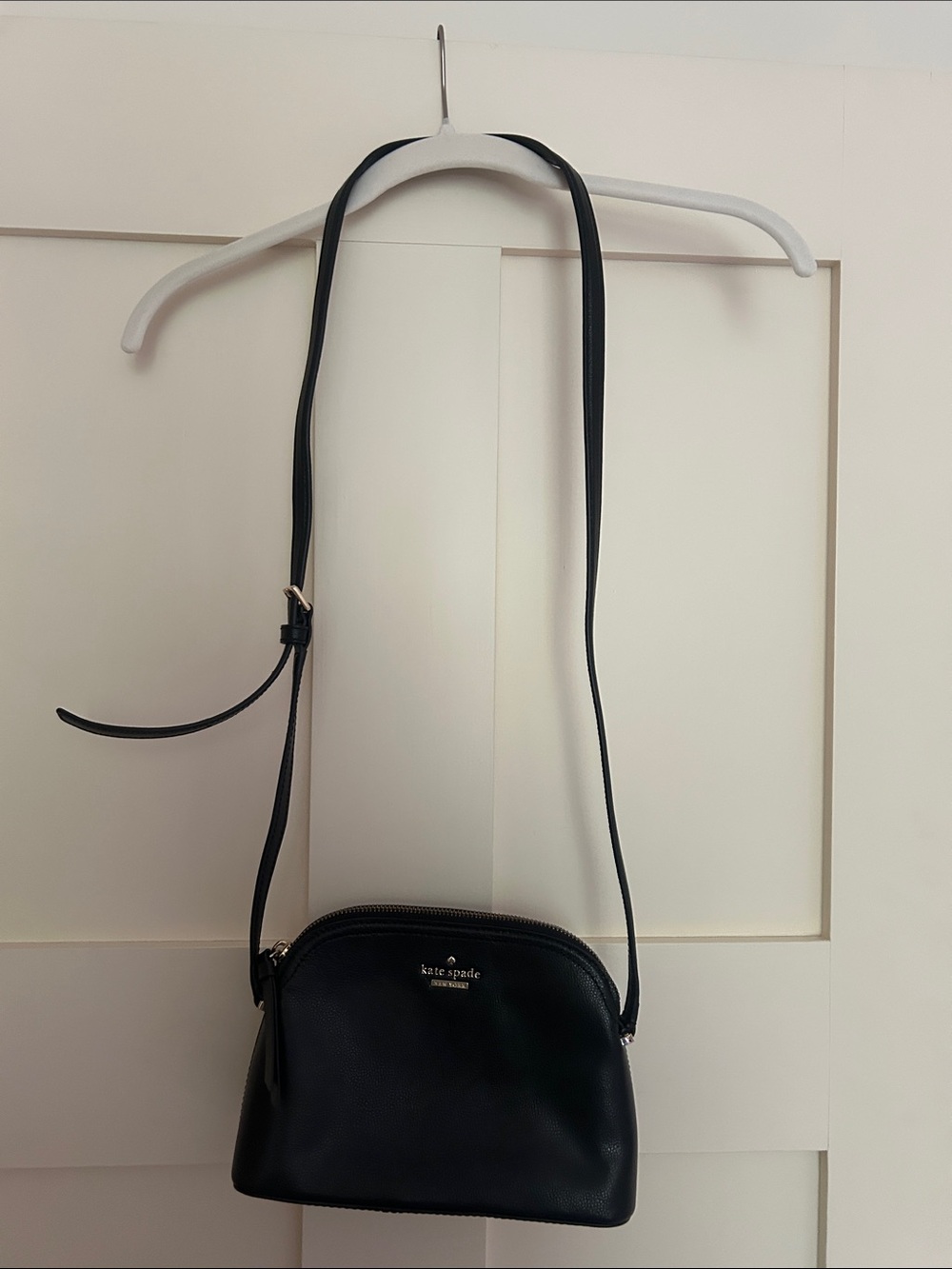 kate spade Black Leather Dome Crossbody Bag